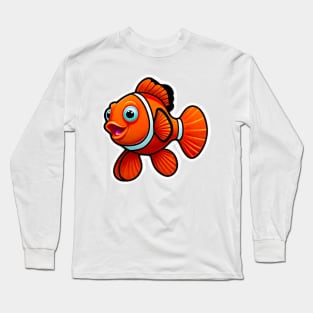 featuring a bright orange clownfish swimming among sea anemones. Long Sleeve T-Shirt